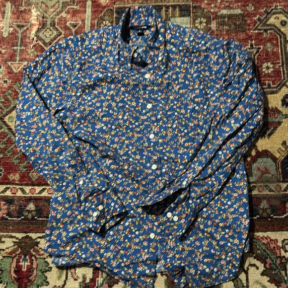 Lands' End Floral Dress Shirt - Picture 1 of 8